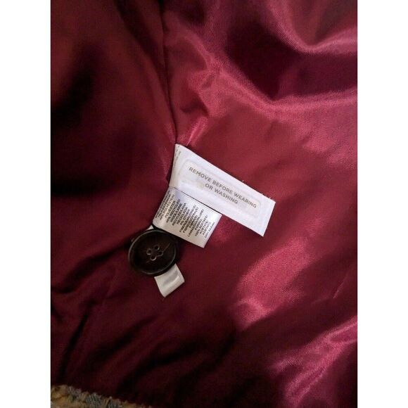 Loft Burgundy Funnel Neck Coat Jacket 4 Ribbed Lined Wool Blend Long Line - Picture 6 of 7
